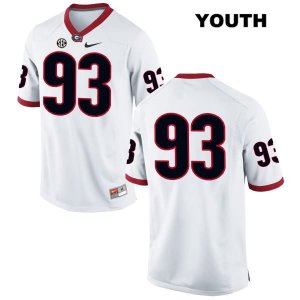 Youth Georgia Bulldogs NCAA #93 Antonio Poole Nike Stitched White Authentic No Name College Football Jersey WJY7554KD